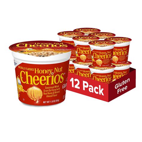 Buy Honey Nut Cheerios Heart Y Cereal In A Cup Gluten Free Cereal With Whole Grain Oats 18 Oz
