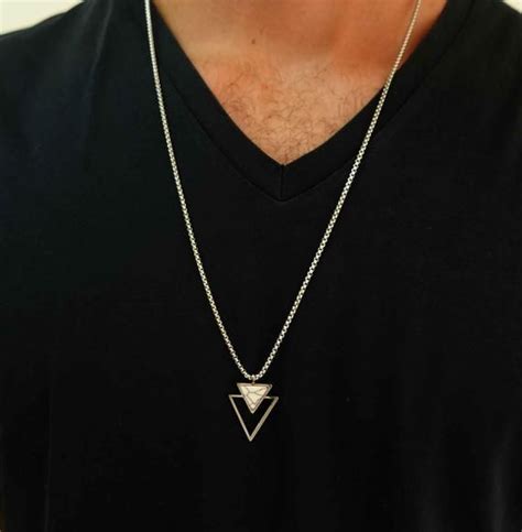 Mens Gold Necklace Mens Stainless Steel Necklace Etsy Gold