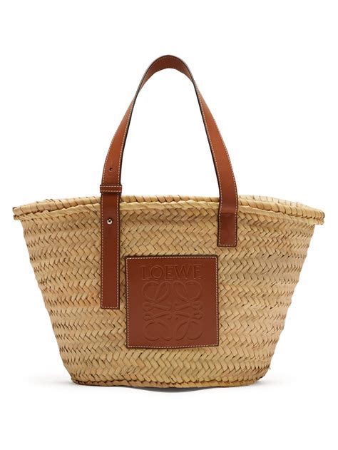 Loewe Leather Medium Woven Basket Bag Lyst