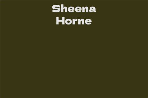 Sheena Horne Facts Bio Career Net Worth Aidwiki
