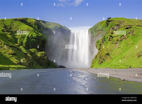 Icelandic Landscape With Waterfall High Resolution Stock Photography