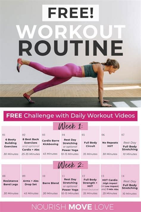 Free 14 Day Full Body Workout Plan For Women Nourish Move Love