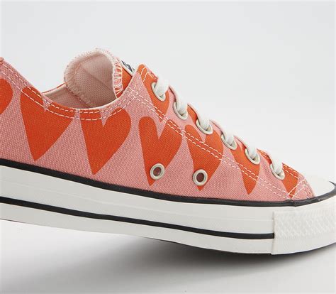 Converse Converse All Star Low Trainers Pink Gingered Heart Print