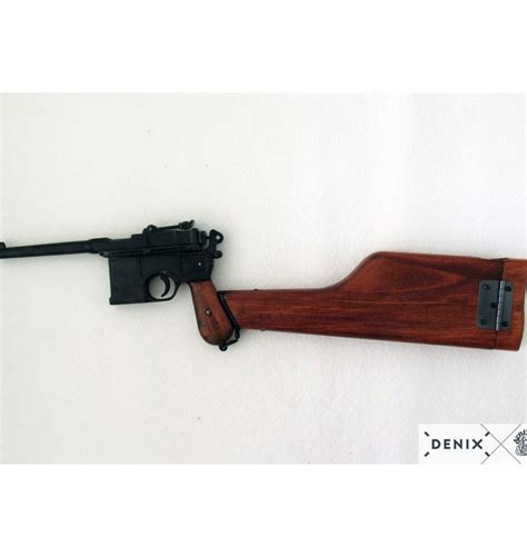 Denix German 1896 Mauser C96 Pistol With Wooden Stock Replica Hong Kong