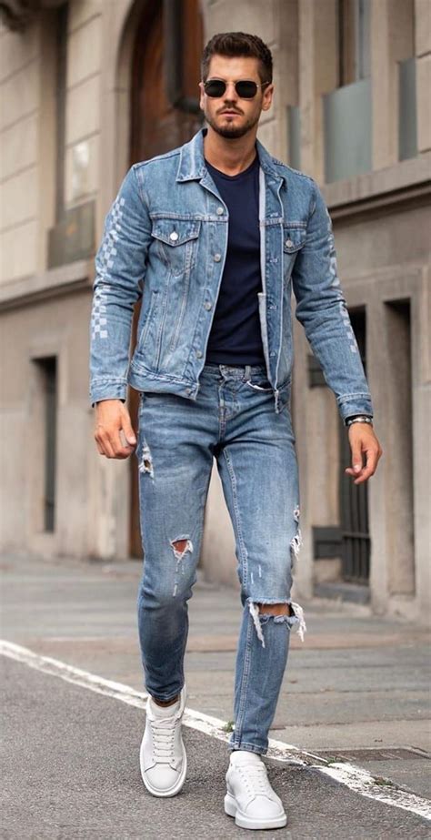 5 Amazing Ways To Pull Off The Double Denim Outfit Look Denim Outfit Men Mens Fashion Denim