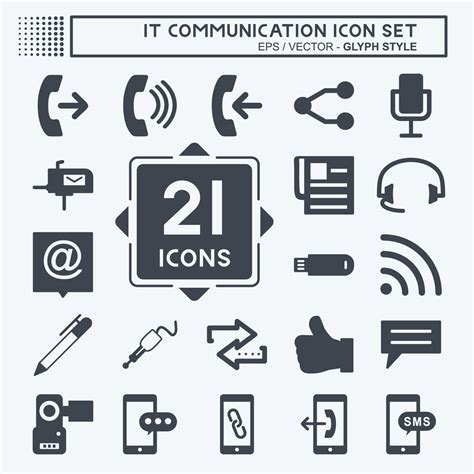It Communication Icon Set Suitable For Education Symbol Glyph Style