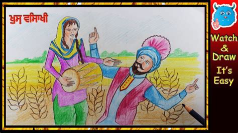 Learn how to draw festival pictures using these outlines or print just for coloring. How to Draw Happy Baisakhi Festival Scene - YouTube