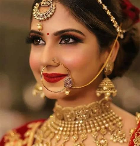 Indian Gold Nath Nose Ring With Chain Dhanalakshmi Jewellers