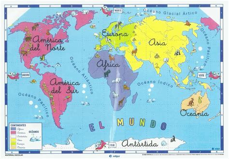 Mapa Mundi → Continentes Países E Estados Mapas De Geografia