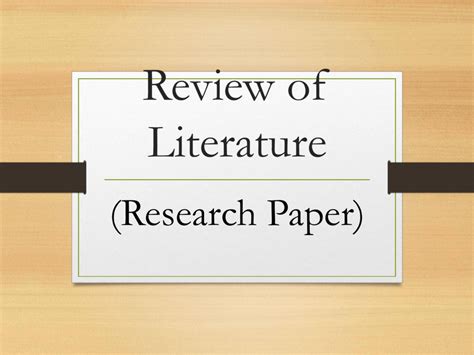 Review Of Literature Powerpoint