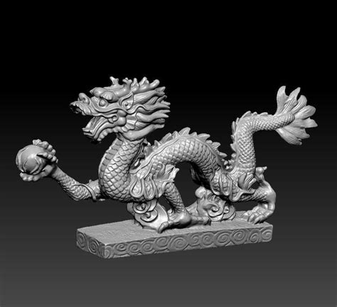 chinese dragon 3d model 3d printable obj mtl stl