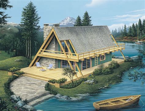 This house is perfect for narrow lot. 2 Bedroom, 1 Bath A-Frame House Plan - #ALP-0A3M ...