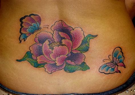 Flower Tattoo On Lower Back