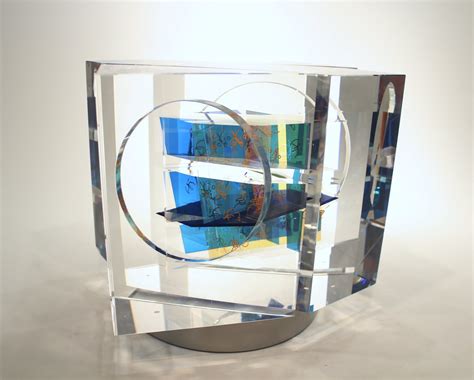 Artist Toland Sand Glass Sculpture Light Graphics 2016 Sold 2867 Westbrook Modern