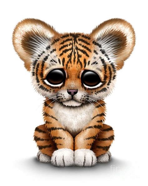 Cute Baby Tiger Cub Art Print By Jeff Bartels Baby