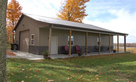Pole Barn Custom Garage With Porch From Pole Barns Direct Building A