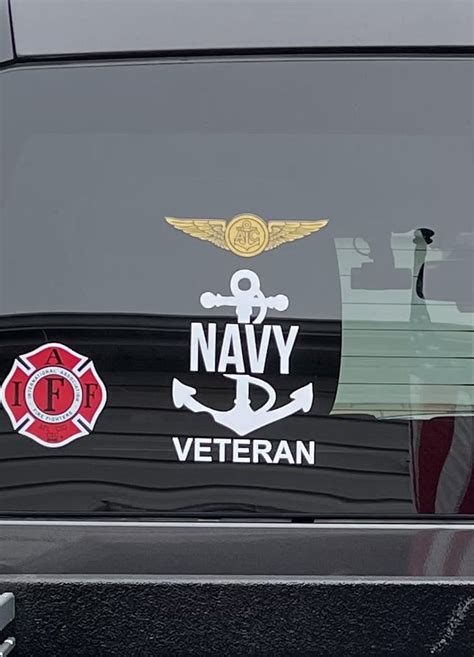 Navy Car Us Vetera Window Decal Sticker Made In Usa