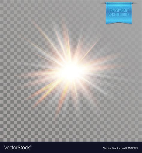 Realistic Transparent Starburst Lighting Effect Vector Image