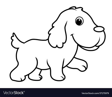 Cartoon Dog Coloring Page Animal Art Royalty Free Vector