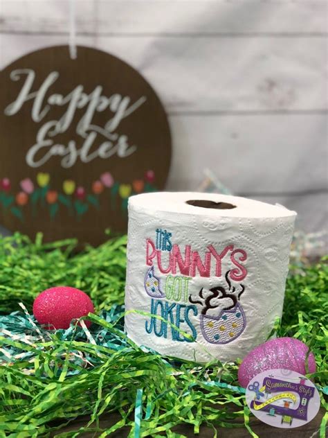 Embroidered Easter Toilet Paper T Humorous Embroidered Etsy Uk