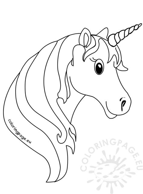Beautiful coloring pages for kids. Unicorn face coloring Pages for kids - Coloring Page