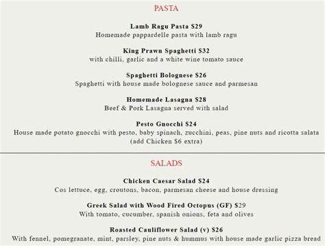 Newmarket Hotel Menu With Prices Effective March 2024