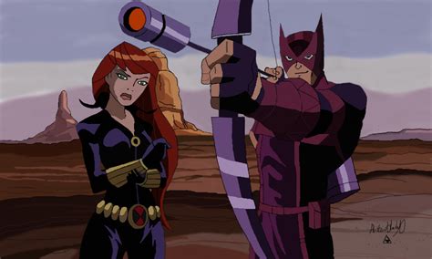 Colors Live Avengers Emh Hawkeye And Black Widow Trace By Enemyofgod86