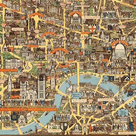 London Map Old London Map Vintage Map City Map Print Etsy Uk
