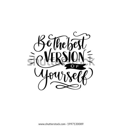 Be Best Version Yourself Lettering Sticker Stock Vector Royalty Free