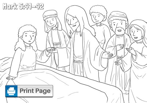 Jesus Heals Jairus Daughter Coloring Page Sketch Coloring Page