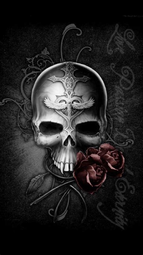 Badass Wallpapers For Android 03 0f 40 Dark Skull And Rose Hd Wallpapers Wallpapers Download