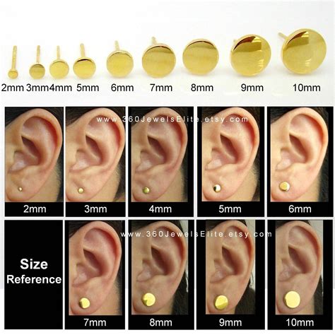Stud Earring Mm Size Chart Actual Size