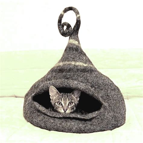 Cat Bed Cat Cave Felted Cat House Gray Order 14500 Via Etsy
