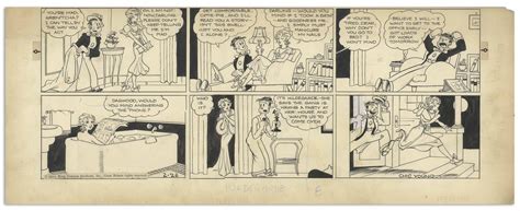 Lot Detail Chic Young Hand Drawn Blondie Sunday Comic Strip From 1933 Blondie And