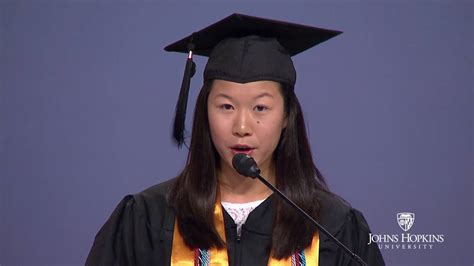 Johns Hopkins Student Body President Amy Sun Speaks At Commencement