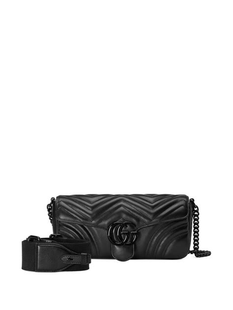Gucci Gg Marmont Leather Shoulder Bag In Black Lyst