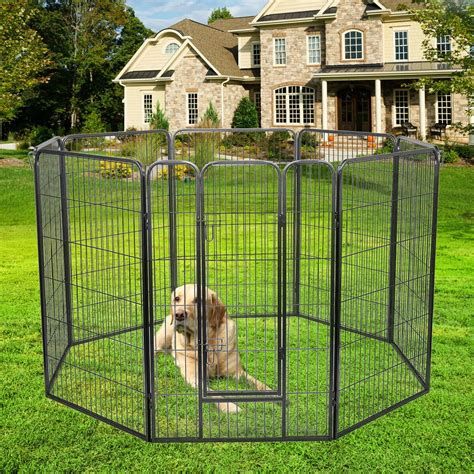 Topcobe Playpen For Pet Dog Puppy Cat 8 Panel Heavy Duty Large Dog