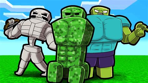 Minecraft But Mobs Get Ripped Mobs Level Up If Damaged Youtube