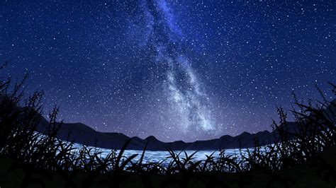 Download Wallpaper 2048x1152 Stars Starry Sky Milky Way Art Night