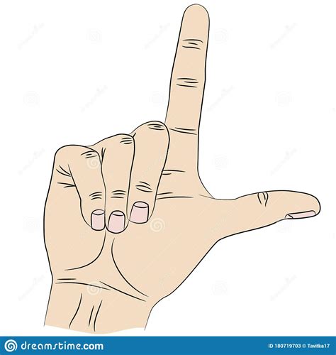 Isolated Hand That Shows Gesture Loser By Index Finger And Thumb Stock