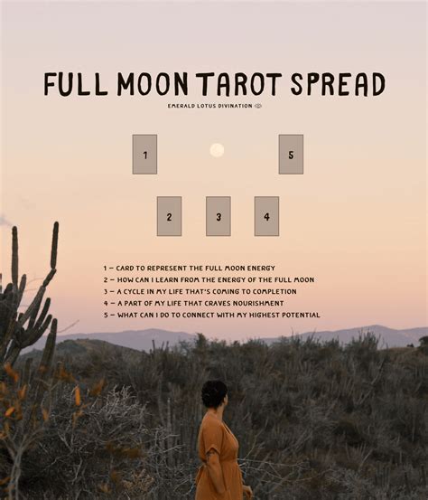 Full Moon Tarot Spread Layout — Emerald Lotus
