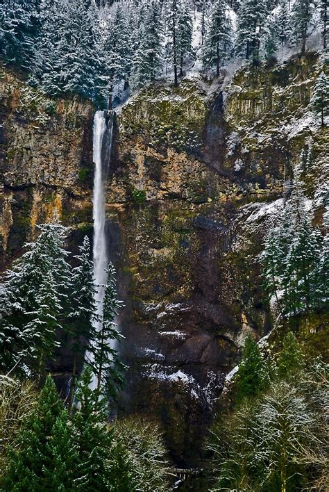 Winter At Multnomah Falls By Bryan Spellman Redbubble