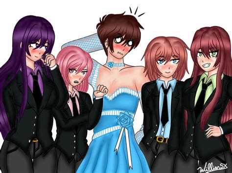 The Dokis In Suit And Mc In Dress Oc Fanart By Willianxs On