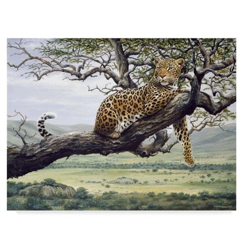 Trademark Art Leopard In Tree Acrylic Painting Print On Wrapped Canvas And Reviews