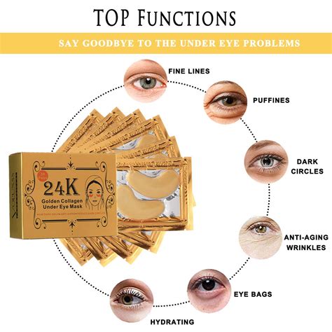 Voluxss 24k Gold Collagen Under Eye Treatment Maskdark Circle Etsy Uk