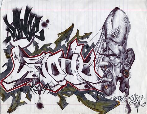 12 Graffiti Drawings In Paper Example New Grafiti Makmu