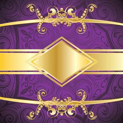 Golden With Purple Decorative Background Vector 02 Free Download