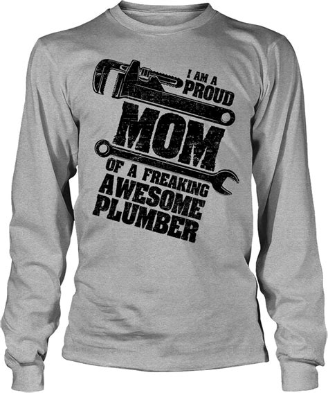 ilctee awesome plumber s mom long sleeve tees i m a proud mom t shirt longtee xxl
