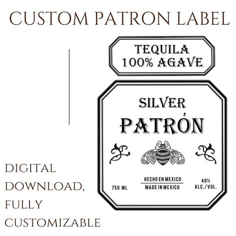 Custom Patron Label Digital Download Personalized Patron Label Cake Or