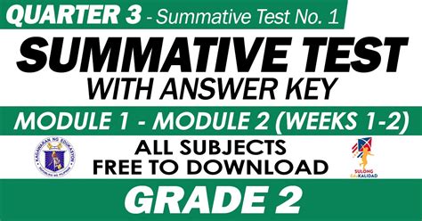 Grade 2 3rd Quarter Summative Test No 1 With Answer Key Modules 1 2